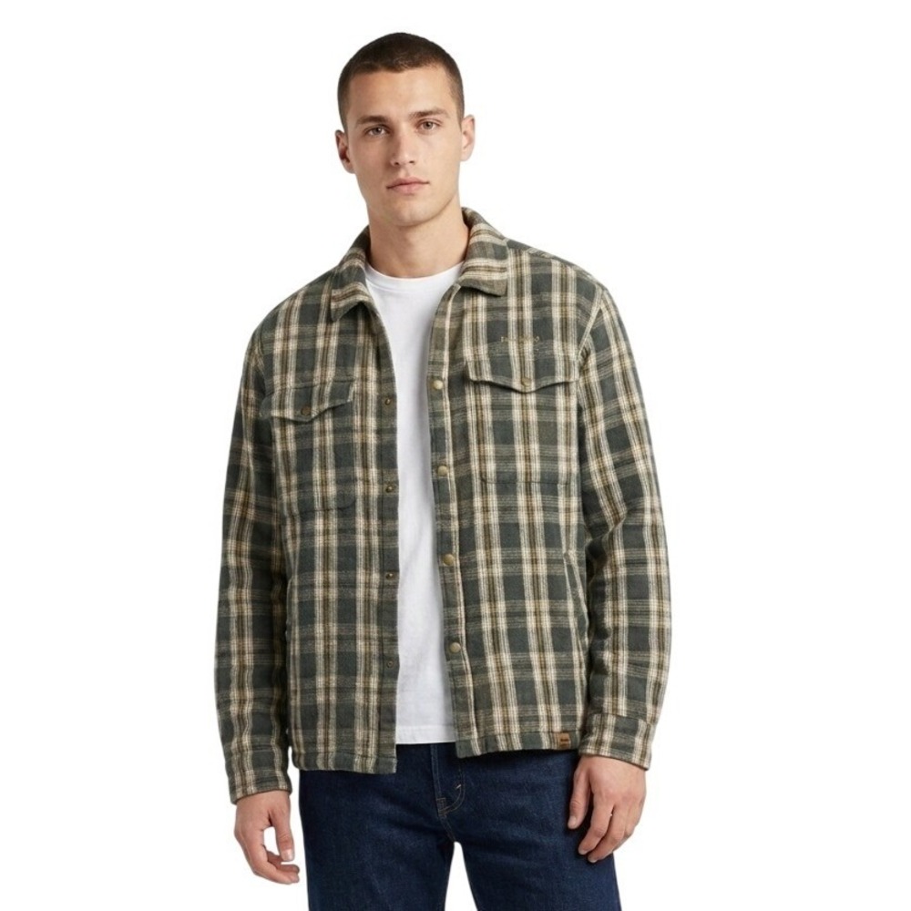 Banded Casual Wear Men's 2XL‎ Plaid Flannel Shirt Jacket Long Sleeve Button Up